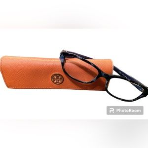 Tory Burch Black Frame Glasses with Orange Case